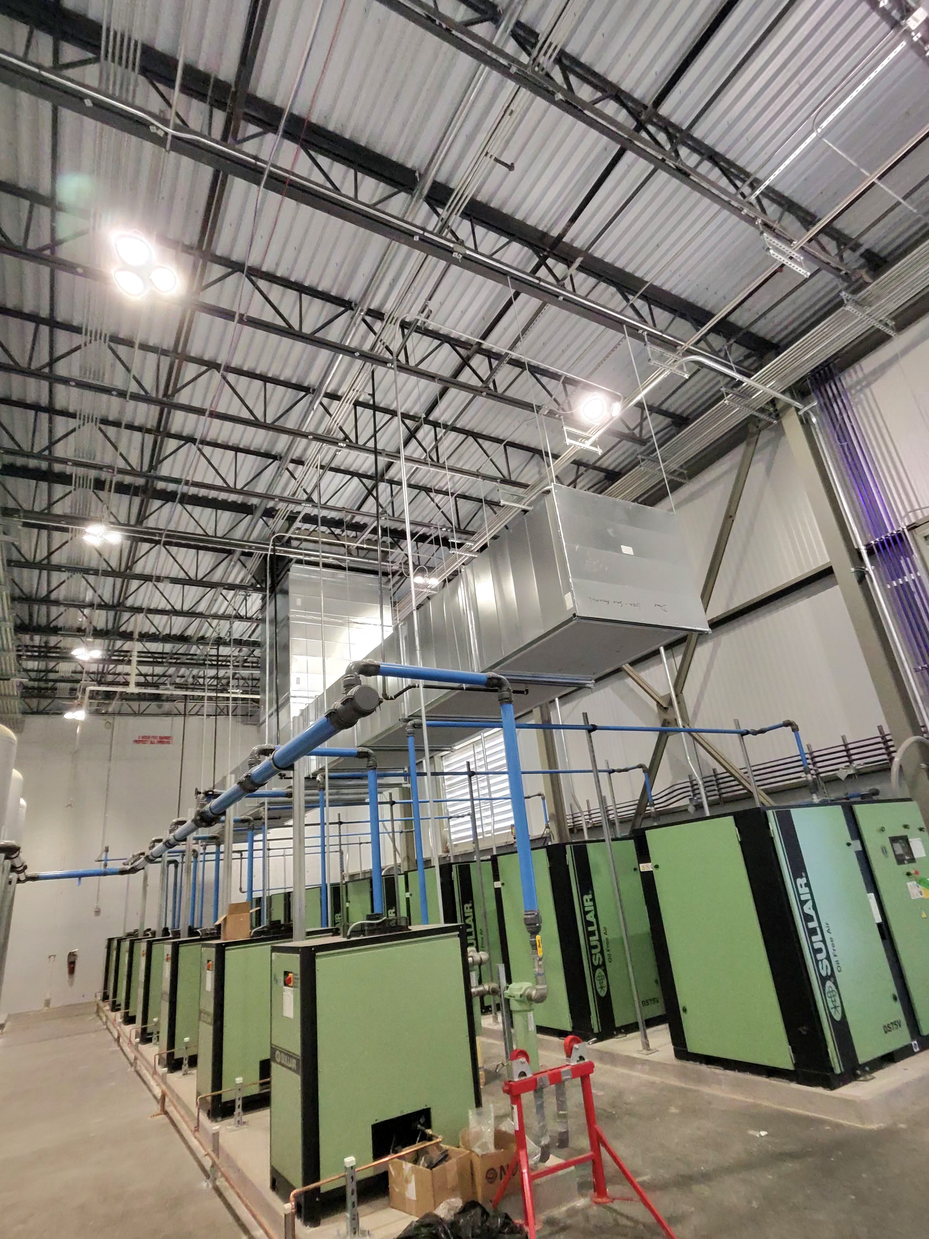 Industrial HVAC system installation