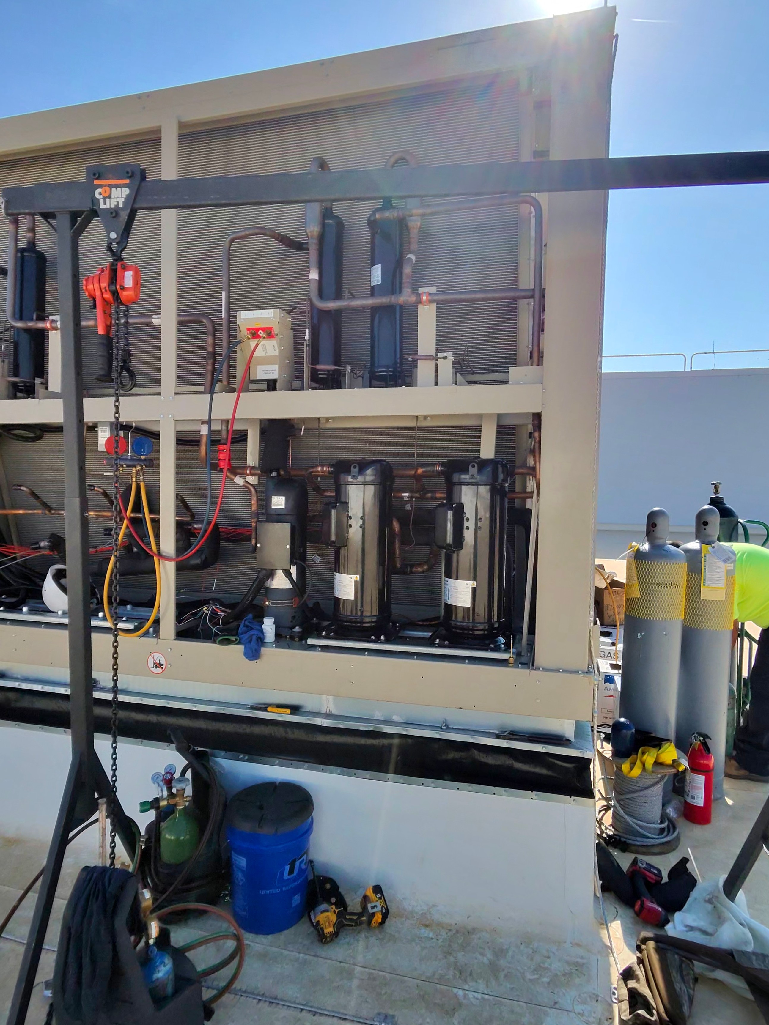 Commercial chiller compressor work