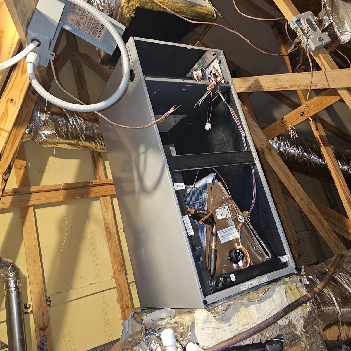 Attic air handler installation